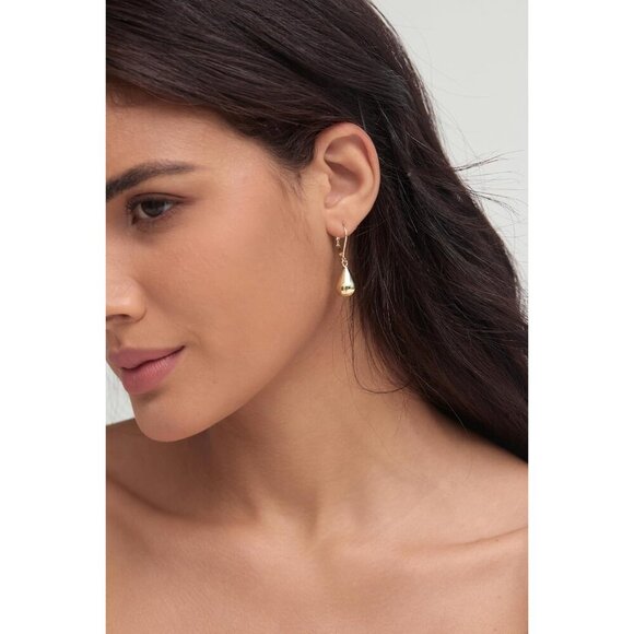 Women's 14k Gold Plated Post Waterdrop Dangle Drop Hoop Earrings Jewelry Gifts - Picture 6 of 8